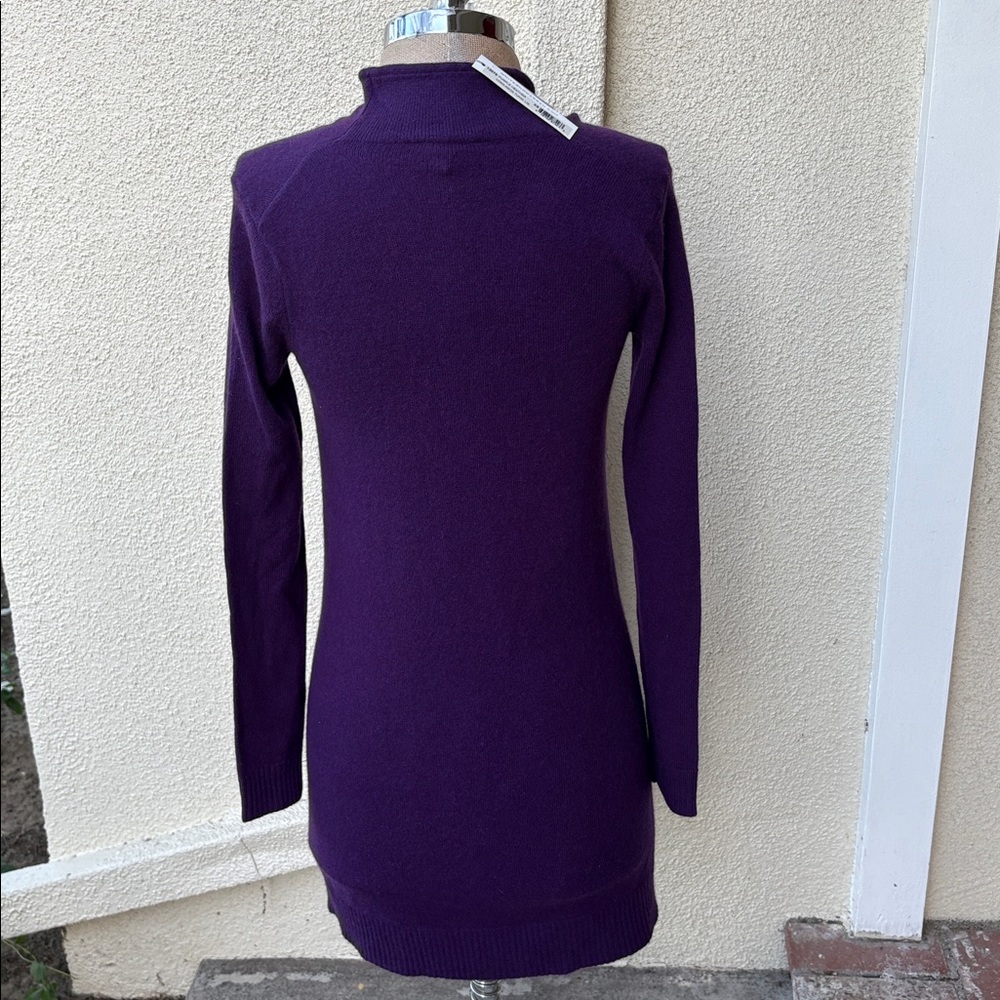 NWT White + Warren 100% cashmere Purple Heather Cowlneck Sweater Dress - Picture 4 of 9